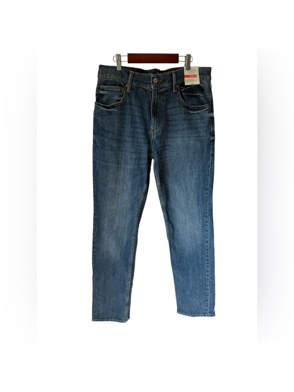 St John’s Bay Slim Straight Comfort Stretch Men’s Denim Medium Indigo Jeans 32